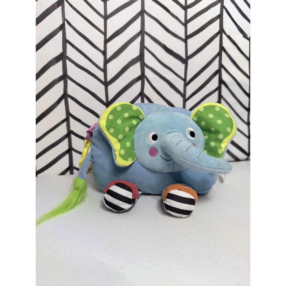 Kidsbooks Soft Elephant Interactive Happy Rattling Hanging Book Baby Toy 6054